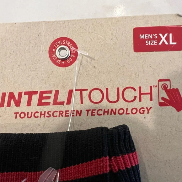 Levi’s  Mens Navy Blue Sherpa Beanie & Levi’s Touch Screen Gray Gloves NWT - Picture 6 of 15